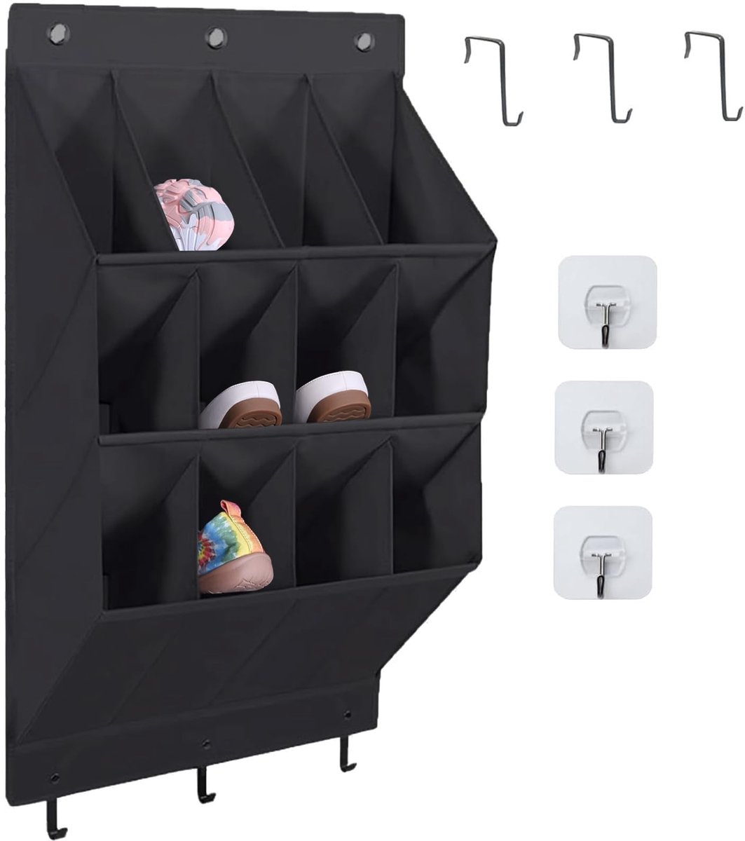 Ibenzoa® Over de Deur Hangende Organizer voor Schoenen en Accessoires met 12 Vakken