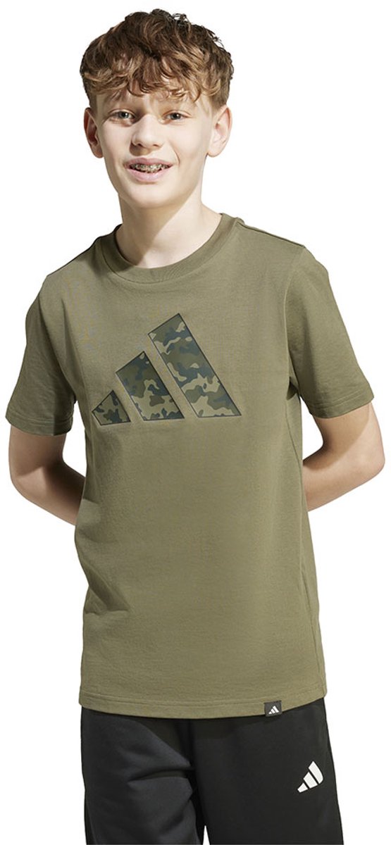 Adidas Camo Graphic T-shirt Met Korte Mouwen 7-8 Years Kinderen Olijf