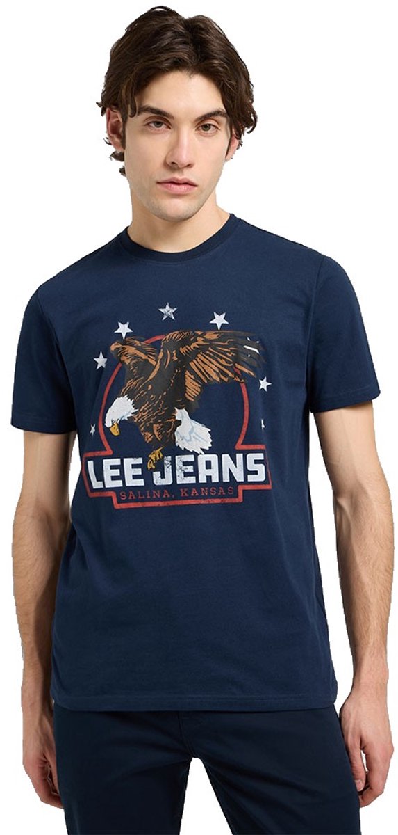 Lee Essential Graphic T-shirt Met Korte Mouwen XL Man Marineblauw