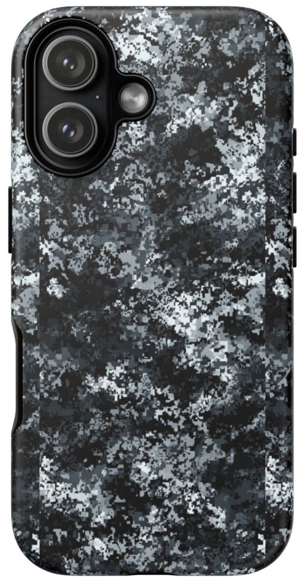 Digitale Grijze Camouflage – Mat Hoesje Geschikt voor iPhone 17