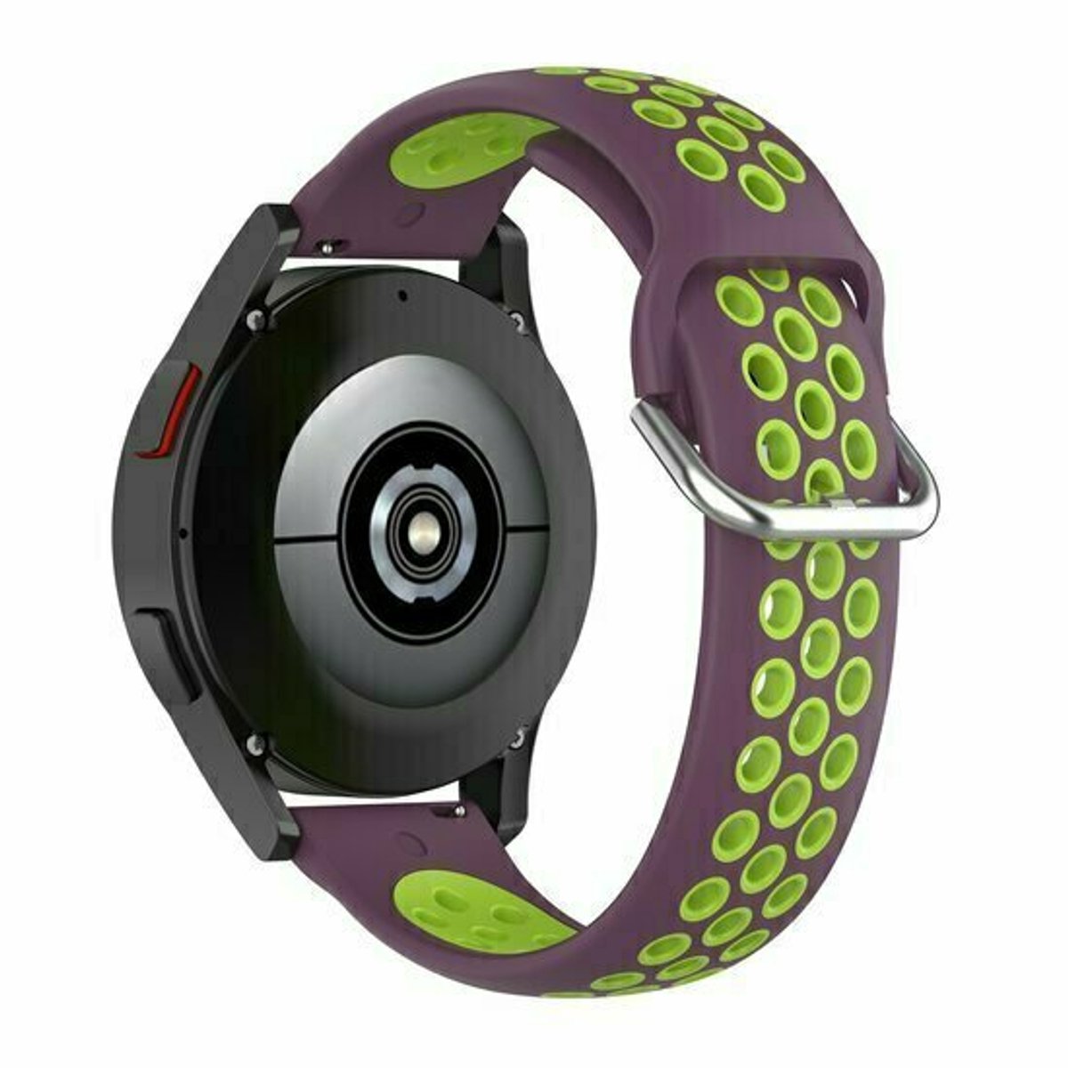 By Qubix - Siliconen sportbandje met gesp - Paars + groen - geschikt voor Huawei Watch GT 6 / GT 6 pro - 46mm - Aanzetmaat: 22mm