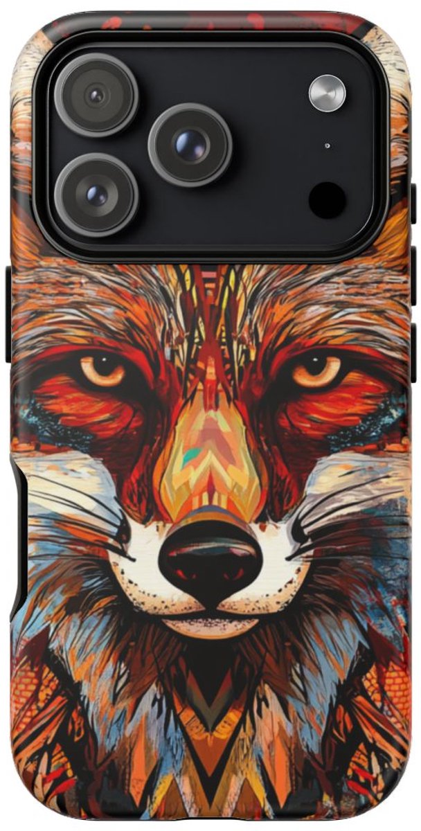 Abstracte Kleurrijke Vossenhoofd – Telefoonhoesje Geschikt voor iPhone 17 Pro