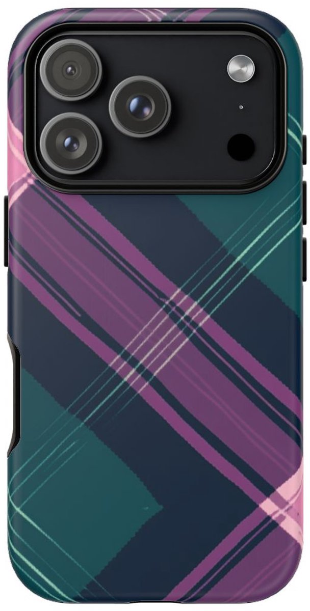 Smaragdgroen en Roze Geruit Patroon – Telefoonhoesje Geschikt voor iPhone 17 Pro