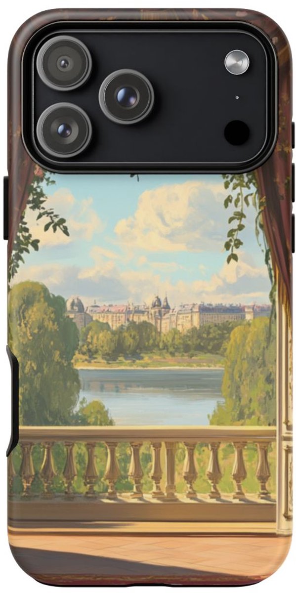 Elegante Bloemrijke Balkonuitzicht – Telefoonhoesje Geschikt voor iPhone 17 Pro Max