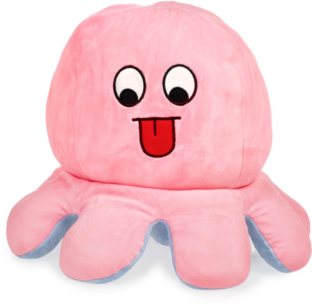 XXL mood octopus knuffel - Knuffels - Knuffeldier - Pluche speelgoed - Reversible - 40 cm - Blauw/roze