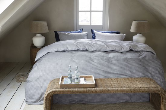 Rivièra Maison Emery dekbedovertrek - Tweepersoons - 200 x 200/220 cm - Blauwgrijs van Riviera Maison — afbeelding 5