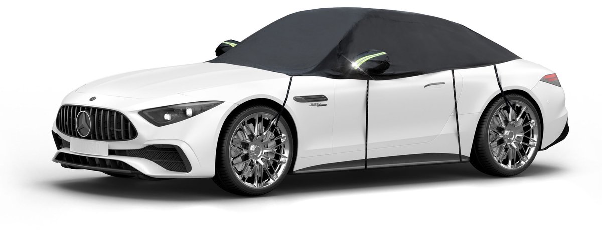 Walser Dekzeil voor auto All Weather - autozeil halve garage Maat 2 Auto zwart