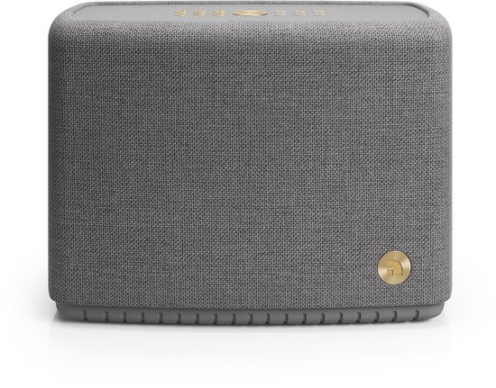 Draadloze Audio Pro A15 W multiroom speaker met BMR-tweeter, 19 uur batterij, IPX2 waterbestendig, compact grijs