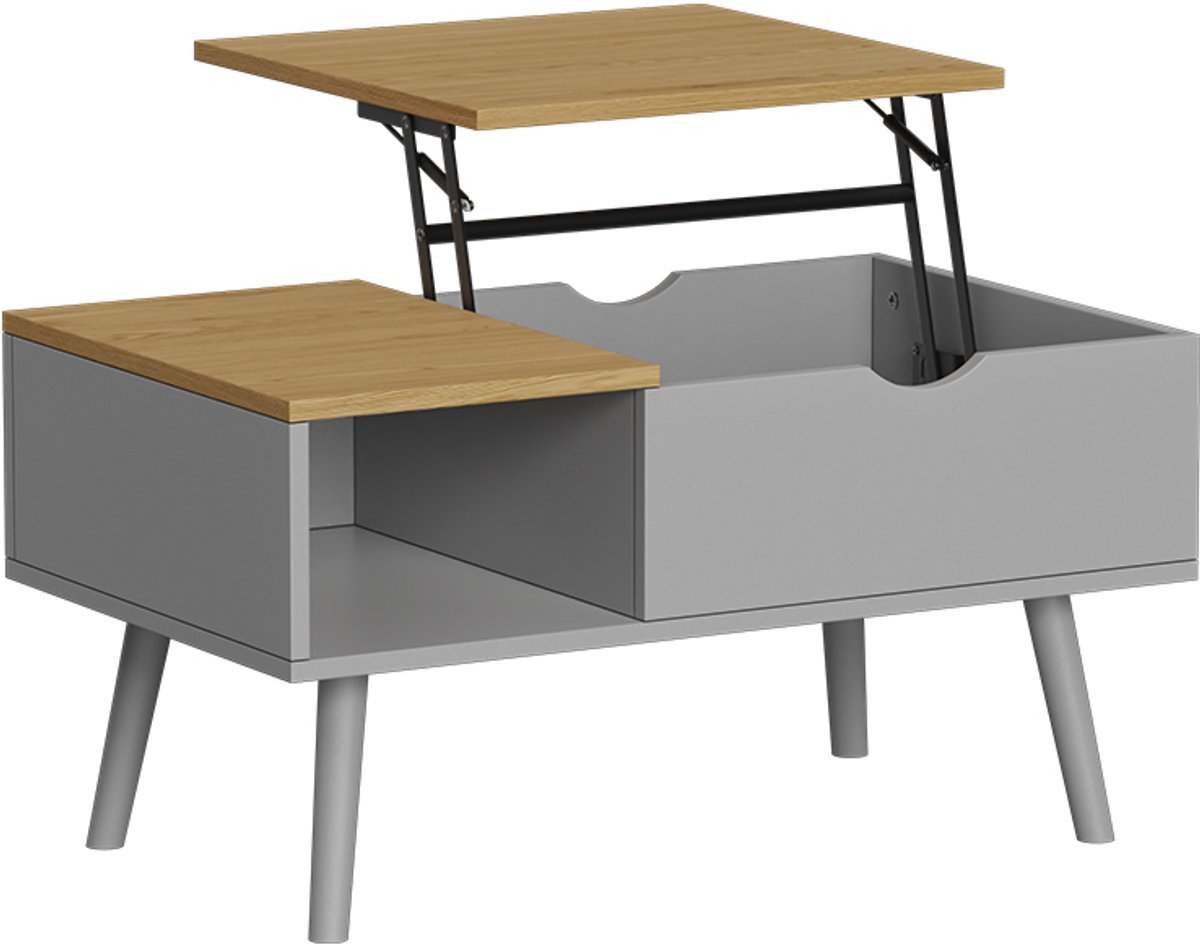 Vicco Stora Salontafel – 76 x 45 cm met liftfunctie Grijs