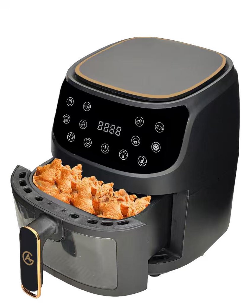 AG5100 Airfryer XXL Premium Zwart – 5,5L Hete Luchtfriteuse – Digitaal Display – 8 Programma’s – Anti-aanbak – Vaatwasserbestendig – Extreem Stil – Gezond Koken Zonder Olie – Inclusief Receptenboek