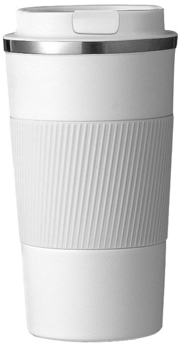 Thermobeker-Isolatie-RVS-Travel-Mok-Uitlaufsicher-Wit