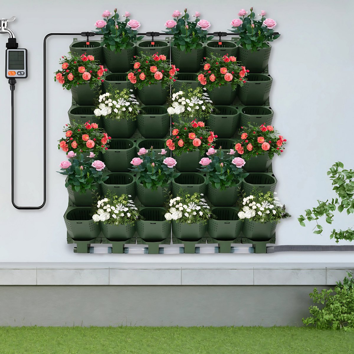 Automatische wandbloempot - zelfwaterende bloempot - Groen - Voor binnen- en buitenplanten - Besproeiingssysteem met zelfirrigatie - Muurbevestiging — cadeau in Cadeau-ideeën - foto 5
