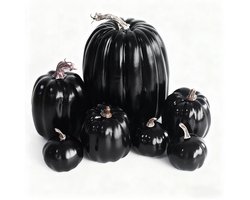 Set van 7 stuks - Simulatie Pompoen Model - Pompoen Pieces Decoratie Accessoires - Zwart
