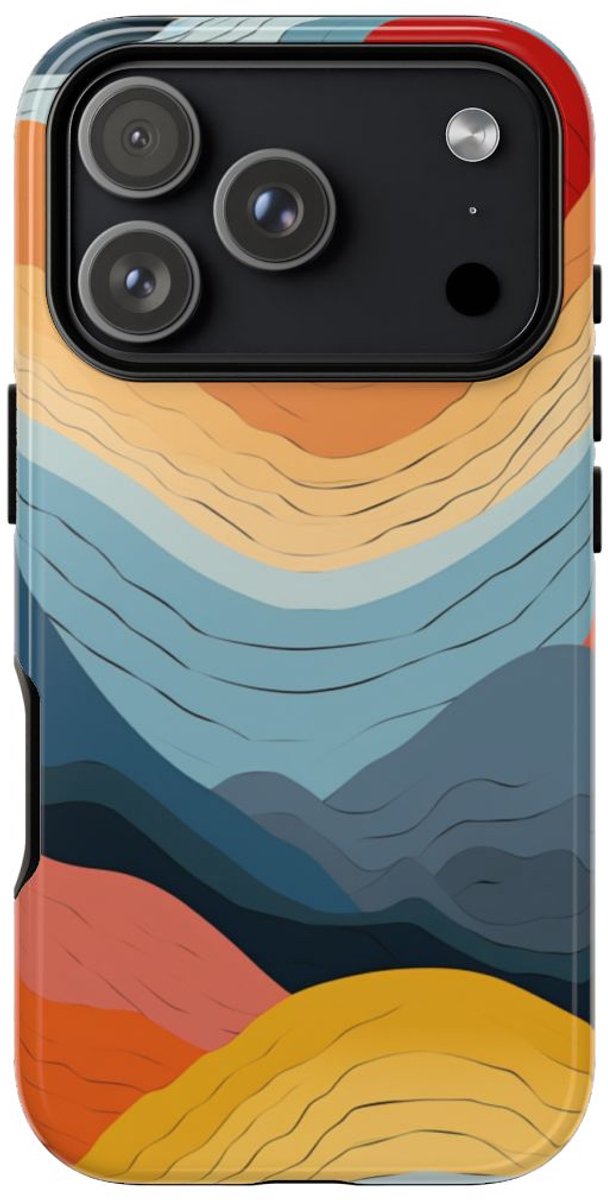 Abstracte Kleurrijke Bergen – Telefoonhoesje Geschikt voor iPhone 17 Pro