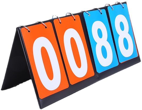 Tissting Scorebord, 4-Cijferig Opvouwbaar Flip Scorebord met Metalen