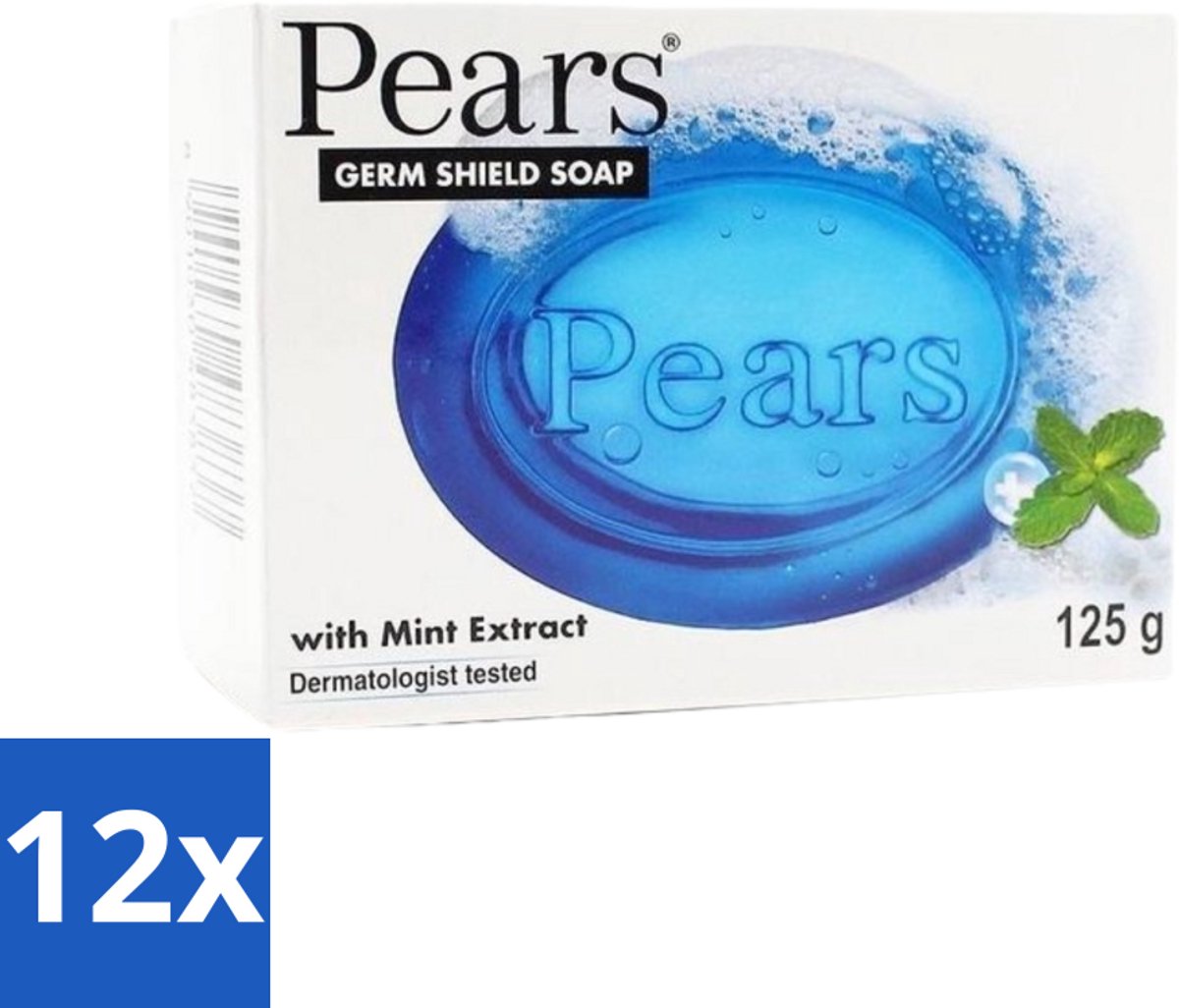 12 x Pears - Zeep - Transparant - Mint - Zacht - 125 Gr - Zeep - Reiniging - Huidverzorging - Gevoelige Huid - Milde Zeep