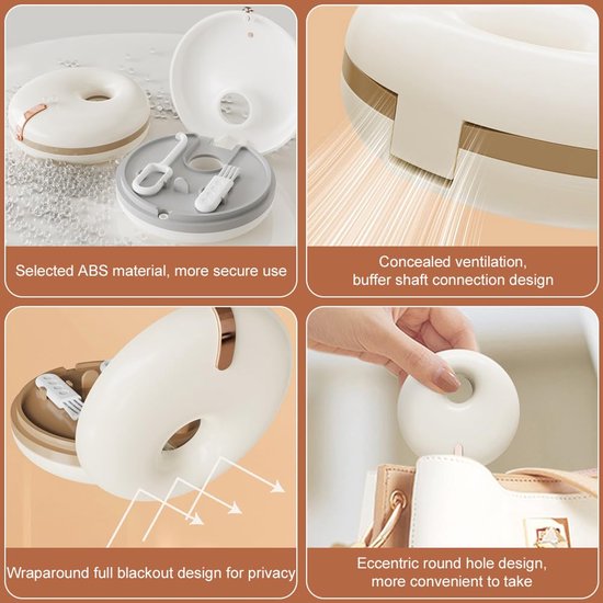 Retainer Case, Kunstgebit Case, Retainer Case Kunstgebit Reinigingsset met 1 Uitlijner Verwijderingstool en 1 Kunstgebit Borstel voor Beugels of Kunstgebit Reiniging Reisopslag, Wit van Foconeks — afbeelding 5