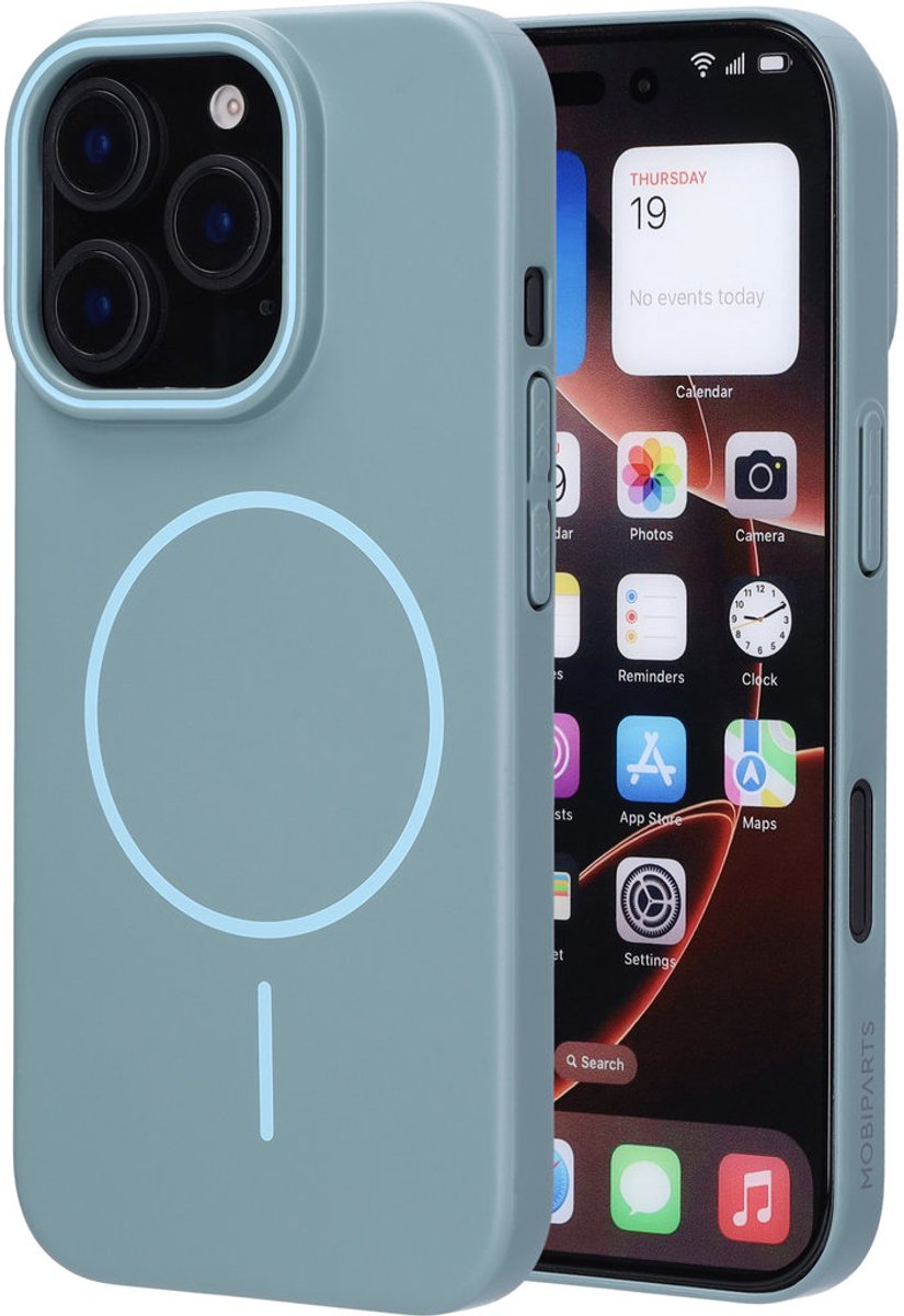 Mobiparts Slim Line Case geschikt voor Apple iPhone 16 Pro - MagSafe Sage - Groen
