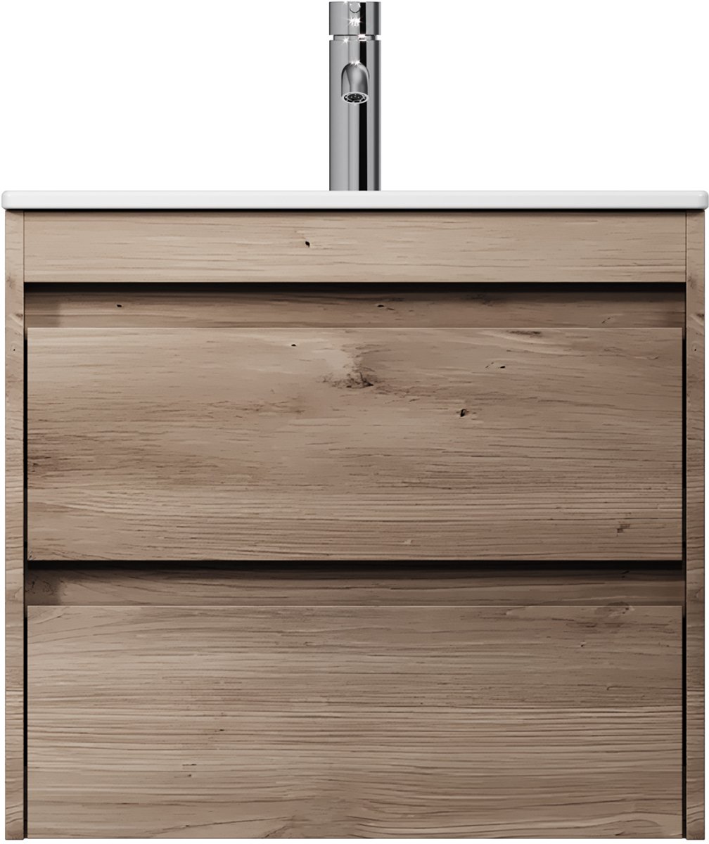 AM.PM Spike - Badkamermeubel met wastafel - 60 cm - 2 lades - Wastafelonderkasten - Plat Pakket