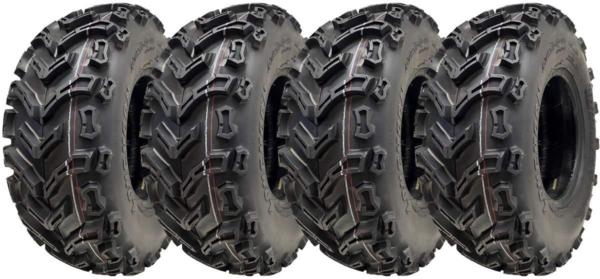 24x8.00-11 Quad-banden voor terreinvoertuigen, 6-laags, Wanda, met E-keur, goedgekeurd voor de openbare weg, tubeless, 41J (set van 4)