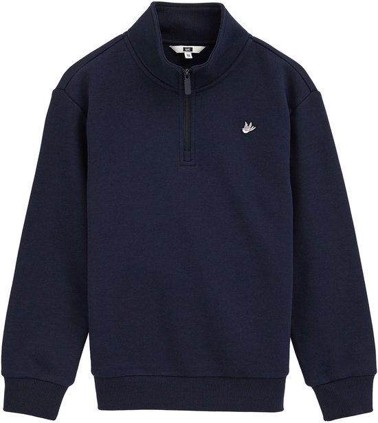 WE Fashion Jongens trui met quarter-zip en embroidery