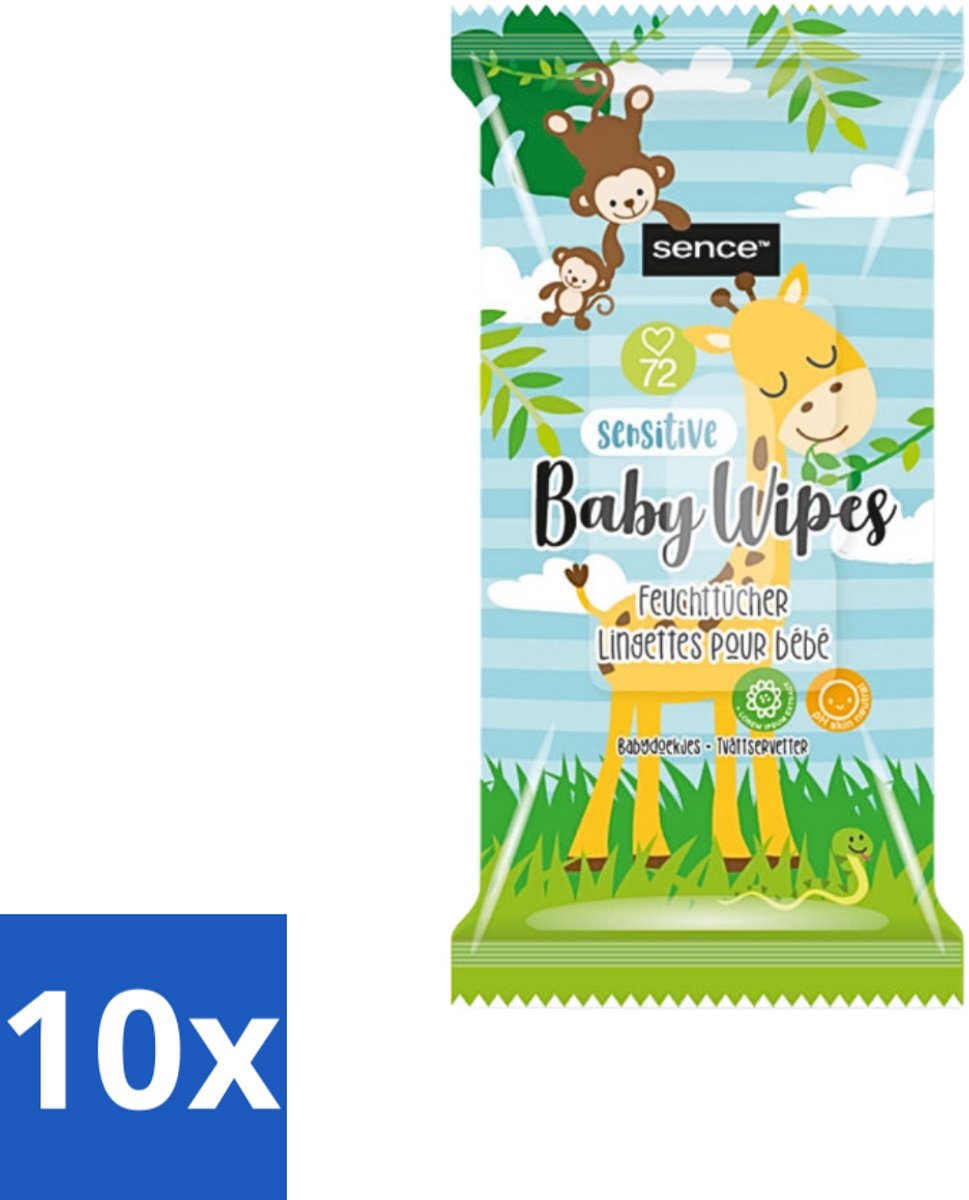 Image of 10 x Sence - Sensitive - Baby Billendoekjes - Extra Zacht - 72 Doekjes - PH-huidneutraal - Babydoekjes - Babyproducten