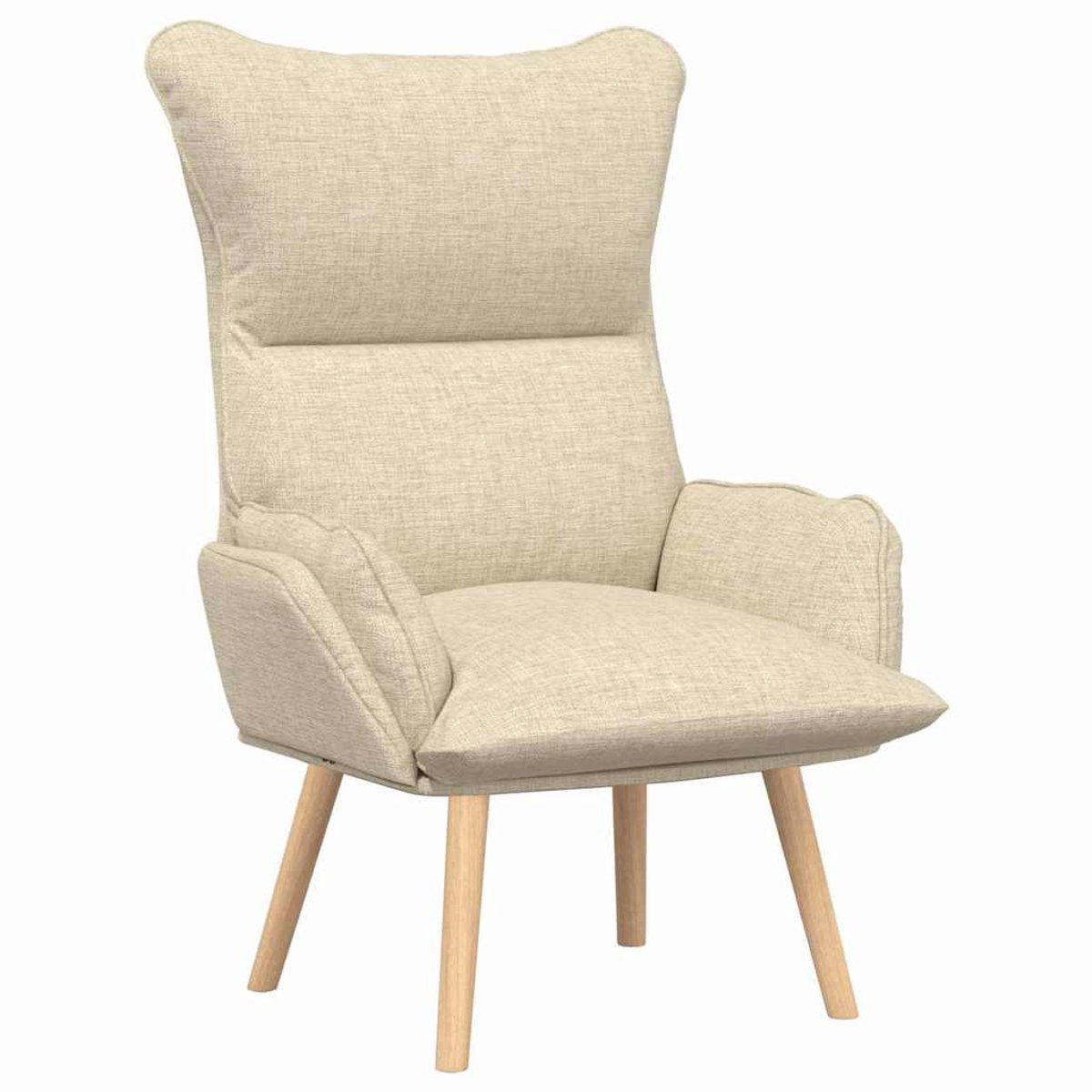 vidaXL Fauteuil - Crème - 69 - x - 74 - x - 93 - cm - Stof - en - multiplex