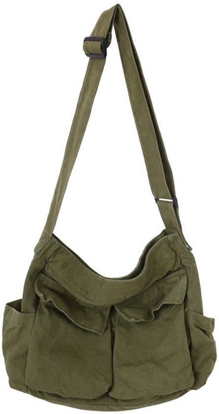Sac à bandoulière unisexe - Mallette - Sac de travail en toile imperméable avec Riem réglable - 1 pièce - Usage quotidien et Voyages - Zwart