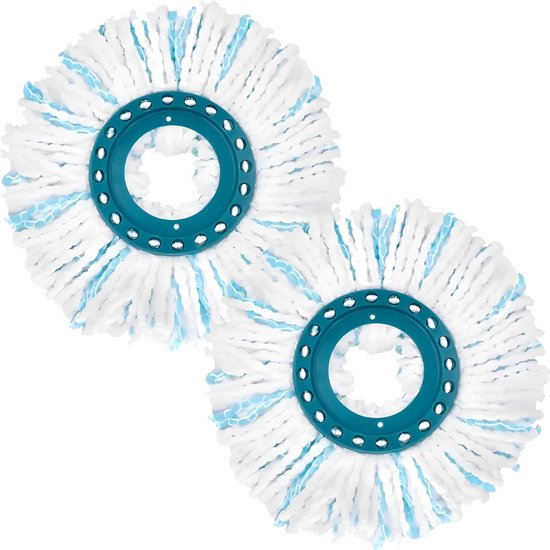 4 Pièces Têtes De Rechange Leifheit - Système 2 Fibres Pour Serpillière, Compatible Tous Sols