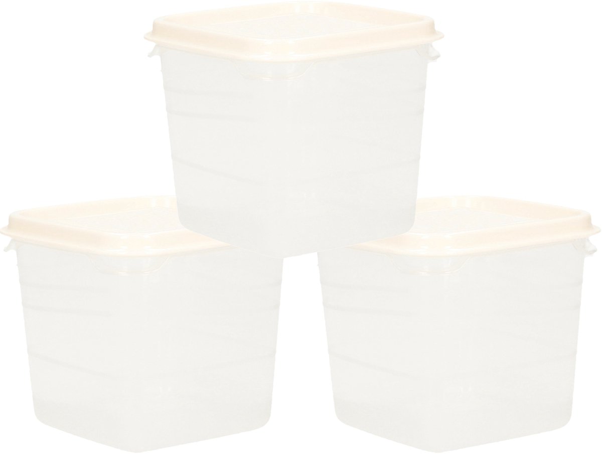 Hega Hogar Voorraad - vershoudbakjes - 6x stuks - transparant/wit - kunststof - 0,3 liter - kleine bakjes
