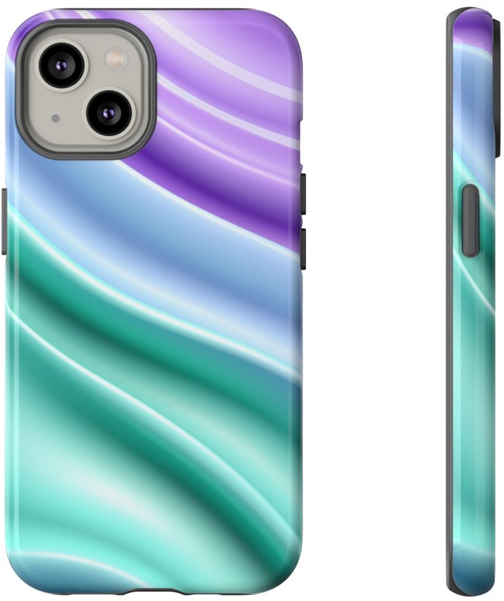 Zachte Pastelgolven met Glanzende Afwerking – Telefoonhoesje Geschikt voor iPhone 14