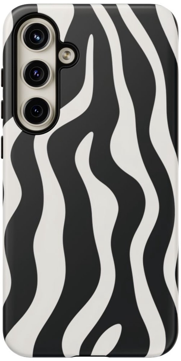 Zwart-Wit Abstract Zebrapatroon – Telefoonhoesje Geschikt voor Samsung Galaxy S24 Plus