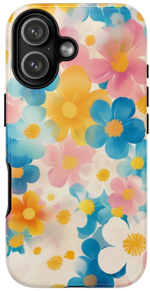 Vrolijk Pastel Bloemenpatroon – Telefoonhoesje Geschikt voor iPhone 17