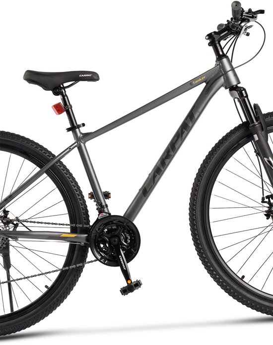Merax 29 Inch Mountainbike Hardtail - 100mm Voorvork - 21 Versnellingen Shimano Tourney - Aluminium Frame - Mechanische Schijfremmen - Trekkingfiets voor Volwassenen 175-190cm - Grijs van Merax — afbeelding 3