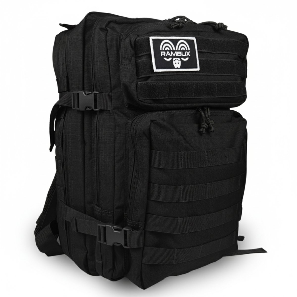 Bol.com RAMBUX® - Tactical Backpack - Militaire Rugzak - Zwart - Leger Wandelrugzak - Rugzak - 45 Liter aanbieding