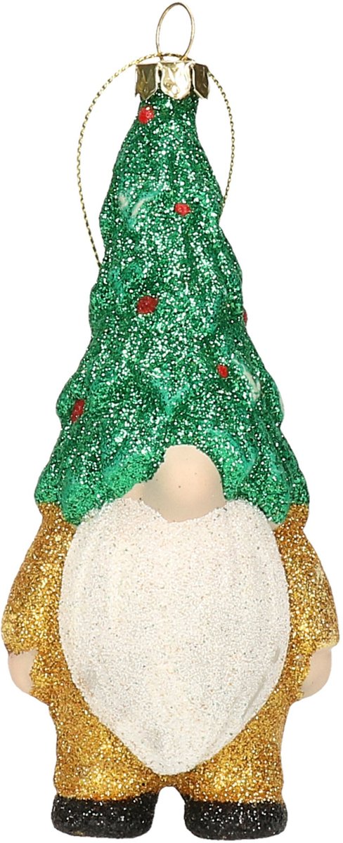 Home & Styling Home and Styling kersthanger gnome/dwerg/kabouter - kunststof - 12,5 cm - kerstversiering Goudkleurig