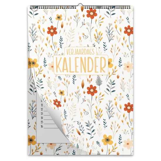 Verjaardagskalender - Kalender - Verjaardagskalenders A4 - Wandkalender - Inspirerend - Motiverende Quotes - Spring Floral Collectie