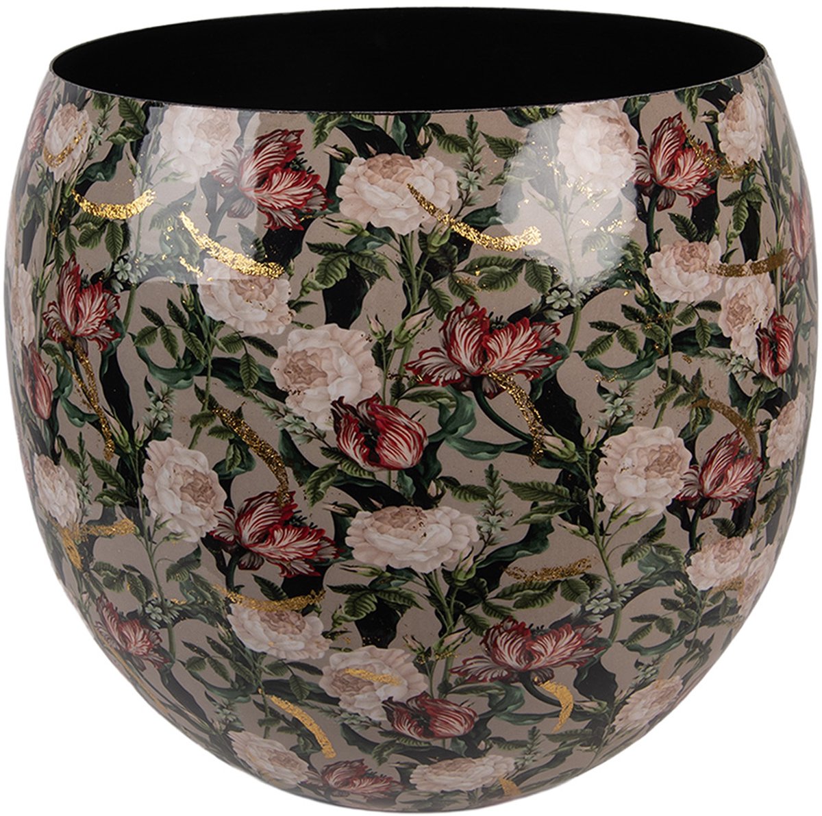 Vaas Ø 28x25 cm Grijs Metaal