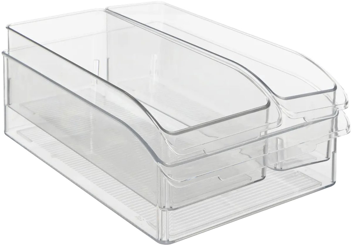 5five Slimme Koelkast Opslagbakken Set - 3 stuks, Transparant, 30,5 x 21 x 9 cm