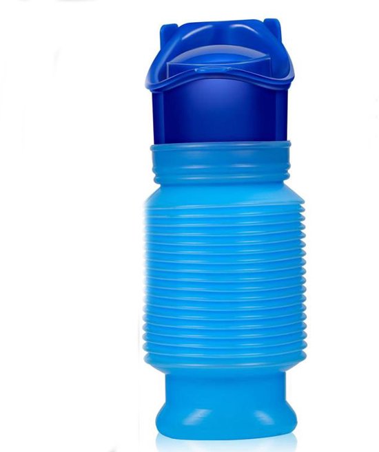 Meeneem Toilet - Herbruikbaar urinaal - Plas fles - Camping Toilet - Mannen en Vrouwen Urinoir - WC voor in de Auto - Kinder Toilet - Urinefles - Plastuitje - 750ML Emergency WC - Blauw