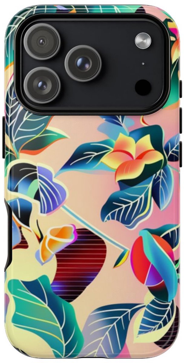 Levendig Tropisch Bloemenpatroon – Telefoonhoesje Geschikt voor iPhone 17 Pro