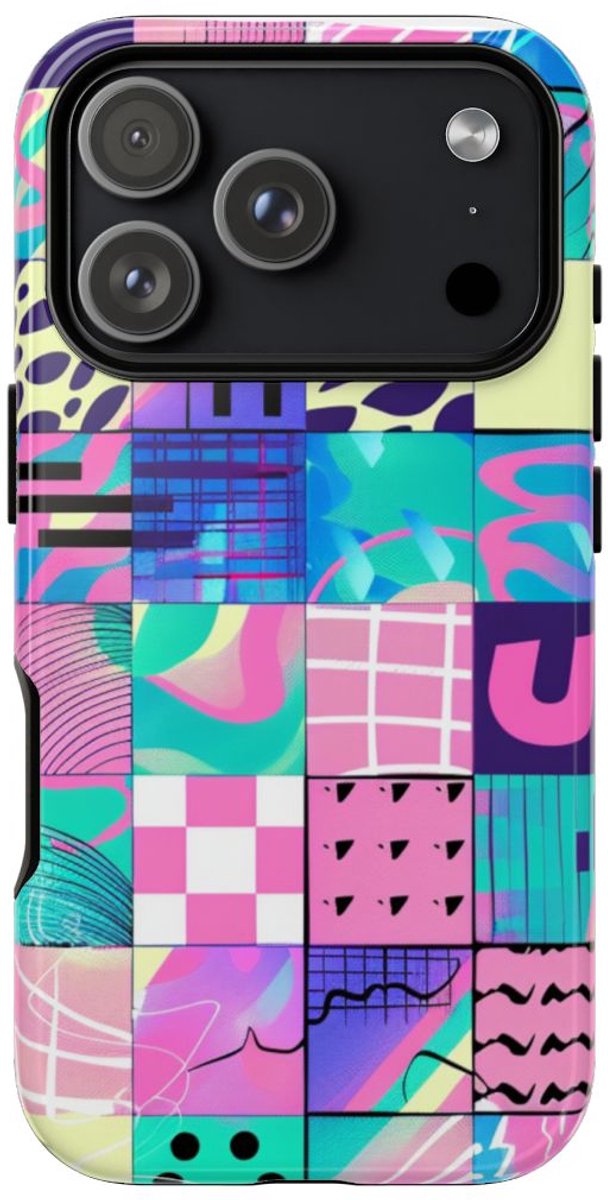 Kleurrijk Abstract Geometrisch Patroon – Telefoonhoesje Geschikt voor iPhone 17 Pro