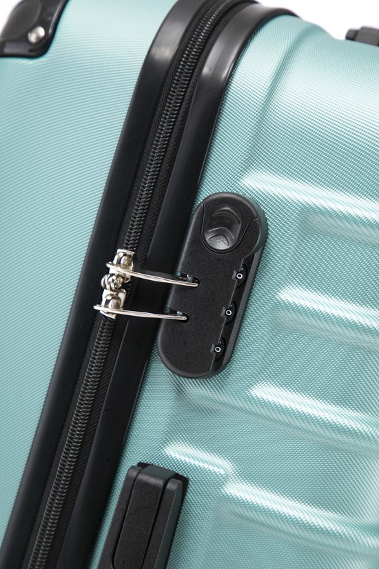 Valise Rome Travelerz taille XL – 95 litres – Bagage en soute – ABS léger – Roues Spinner – Avec serrure à combinaison – Vert clair