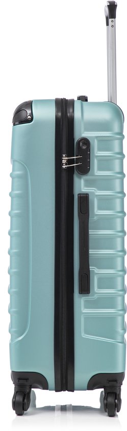 Valise Rome Travelerz taille XL – 95 litres – Bagage en soute – ABS léger – Roues Spinner – Avec serrure à combinaison – Vert clair