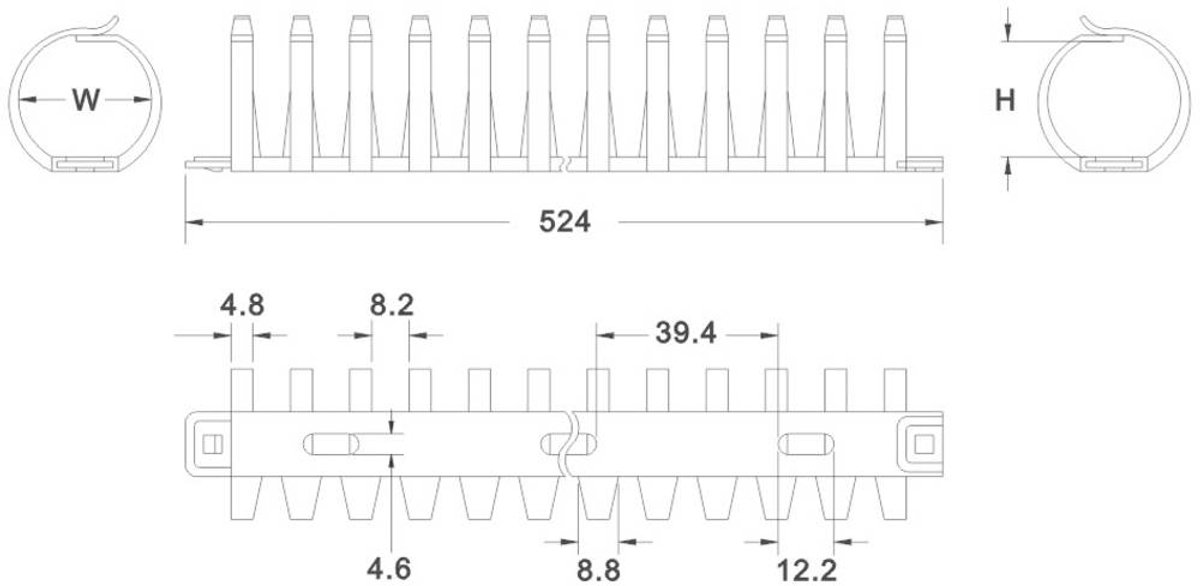 TRU COMPONENTS 1593221 TC-FDR30203 Kabelbundelhouder 29 mm (max) Grijs 1 stuk(s)
