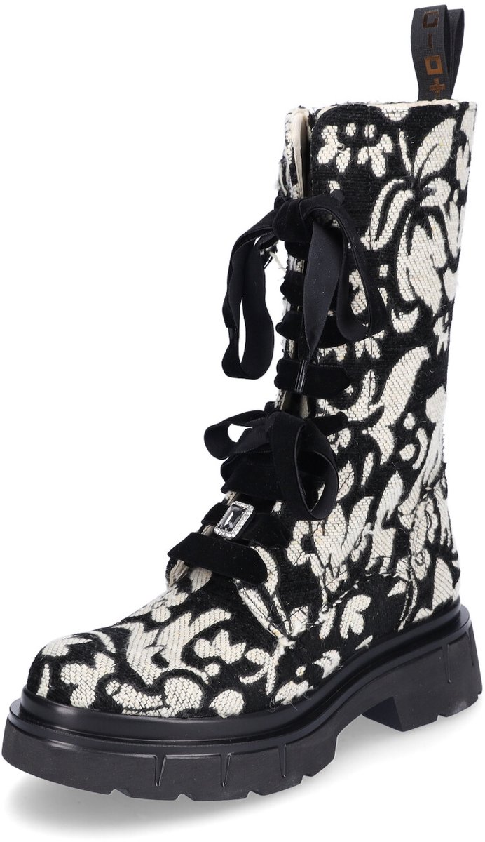Gio+ dames halfhoge laarzen zwart wit