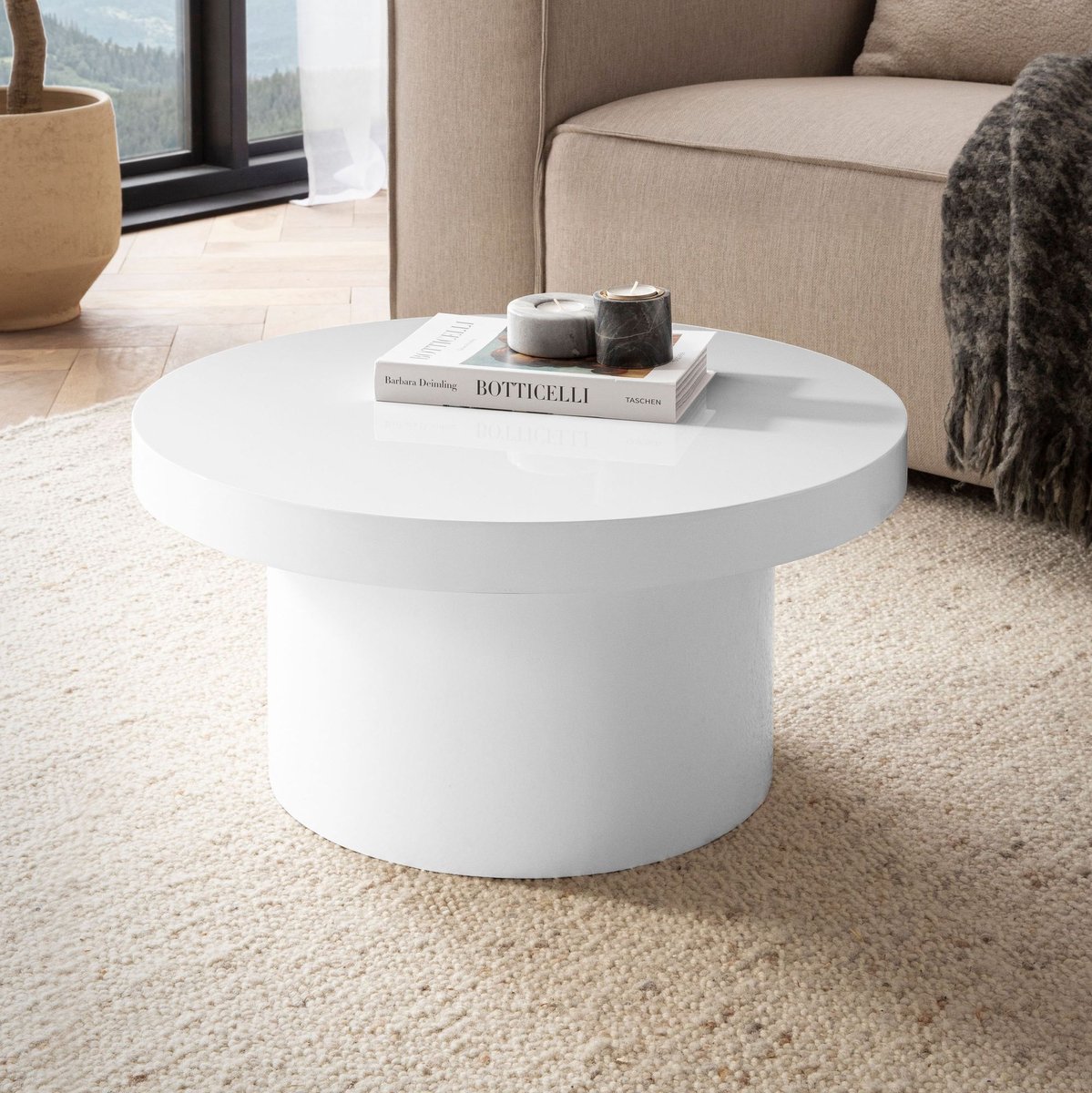 Sky Style Avento Hoogglans Wit Salontafel Rond