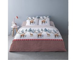 Luxe Katoen Flanel dekbedovertrek Aspen Rouge - 240x220