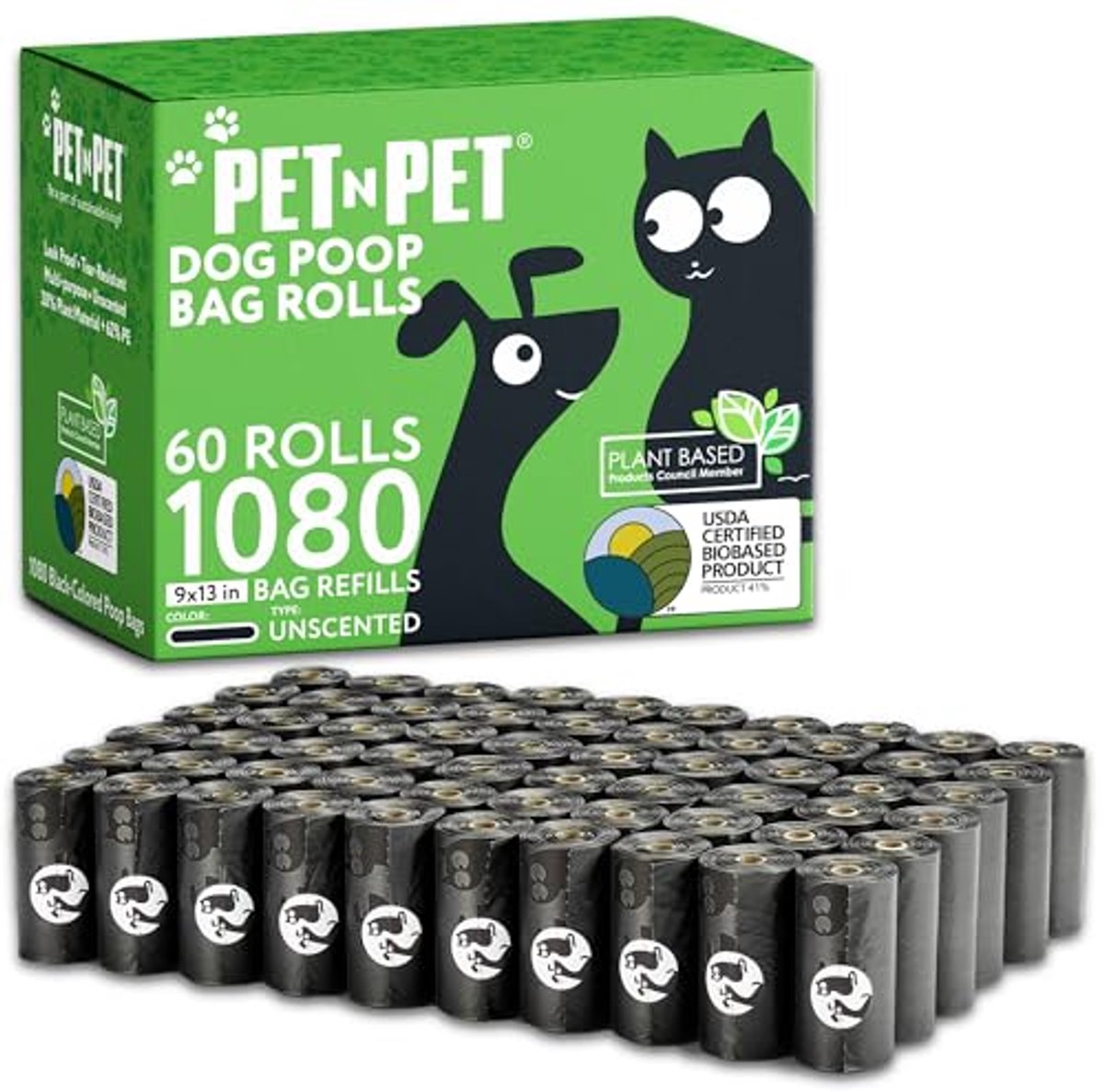 Zwarte Poepzakken voor Honden - 1080 Stuks, Extra Dikke en Duurzame Afvalzakken
