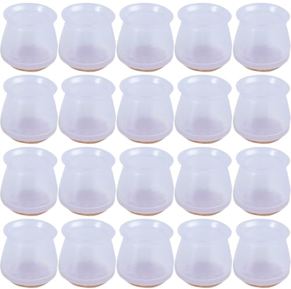 Stoelrubbers voor Ronde Stoelen - 20 Stuks met Verdikte Viltglijders voor Meubels en Houten Vloeren (Diameter 14-20 mm)
